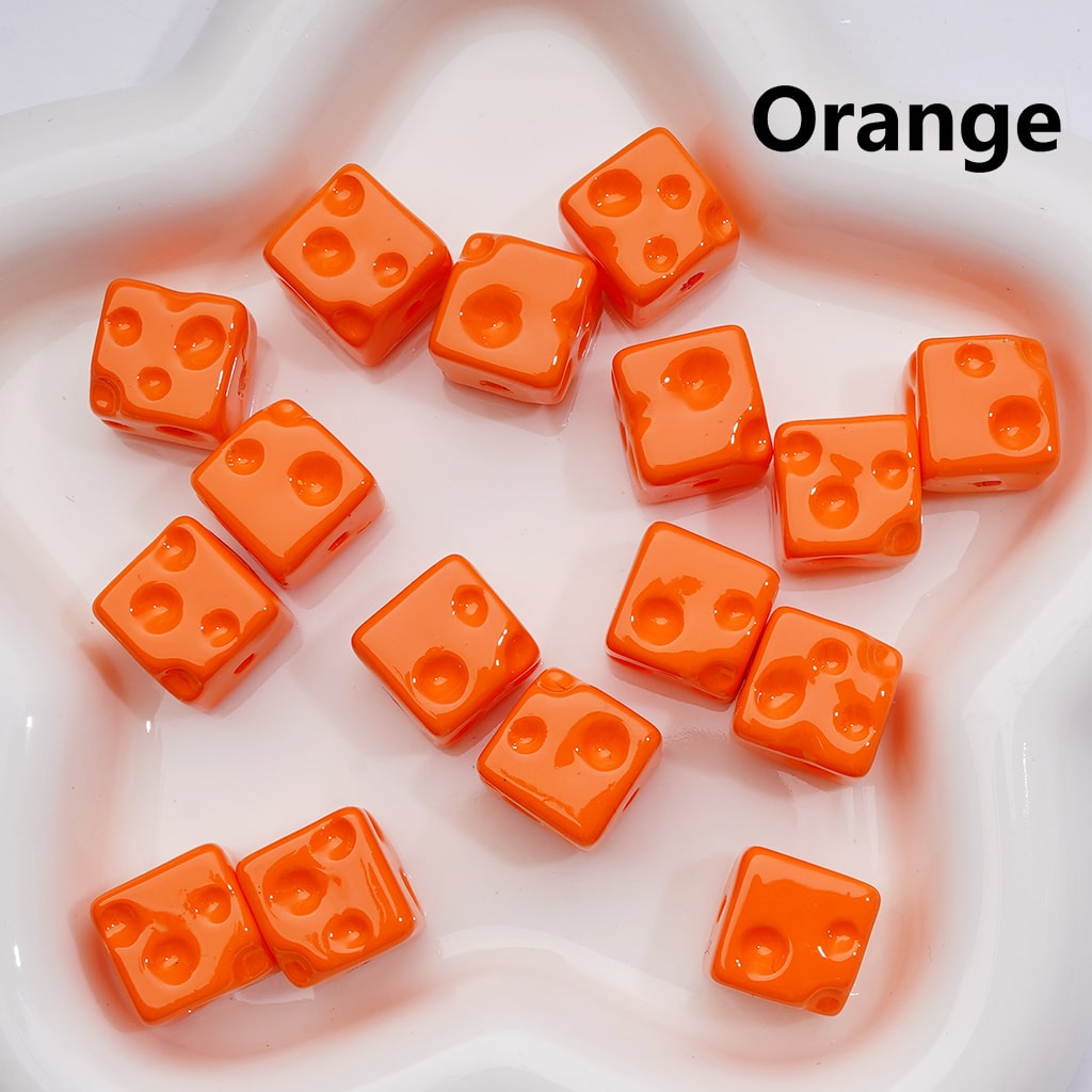 Cheese Cube Square Acrylic Beads Solid Color 14MM (Single Color is available for 200pcs Whole bag)