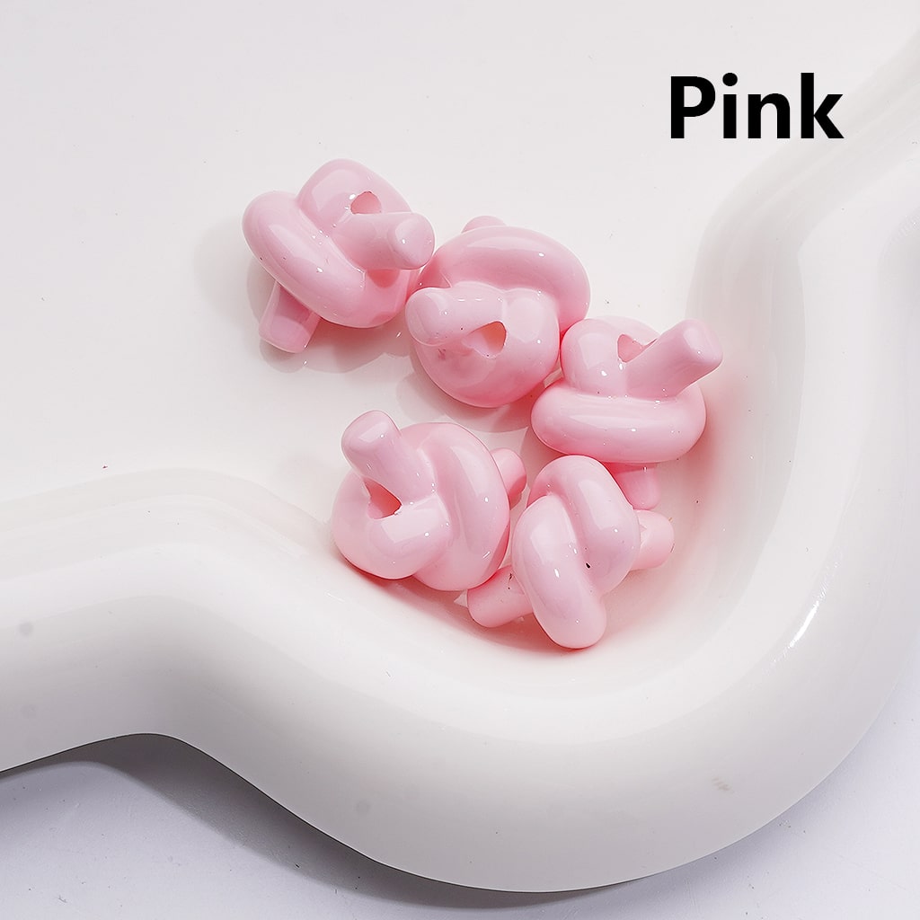 Knot Tie Cute in Solid Color Acrylic Beads Around 15*17MM (Single Color is available for 200pcs Whole bag)