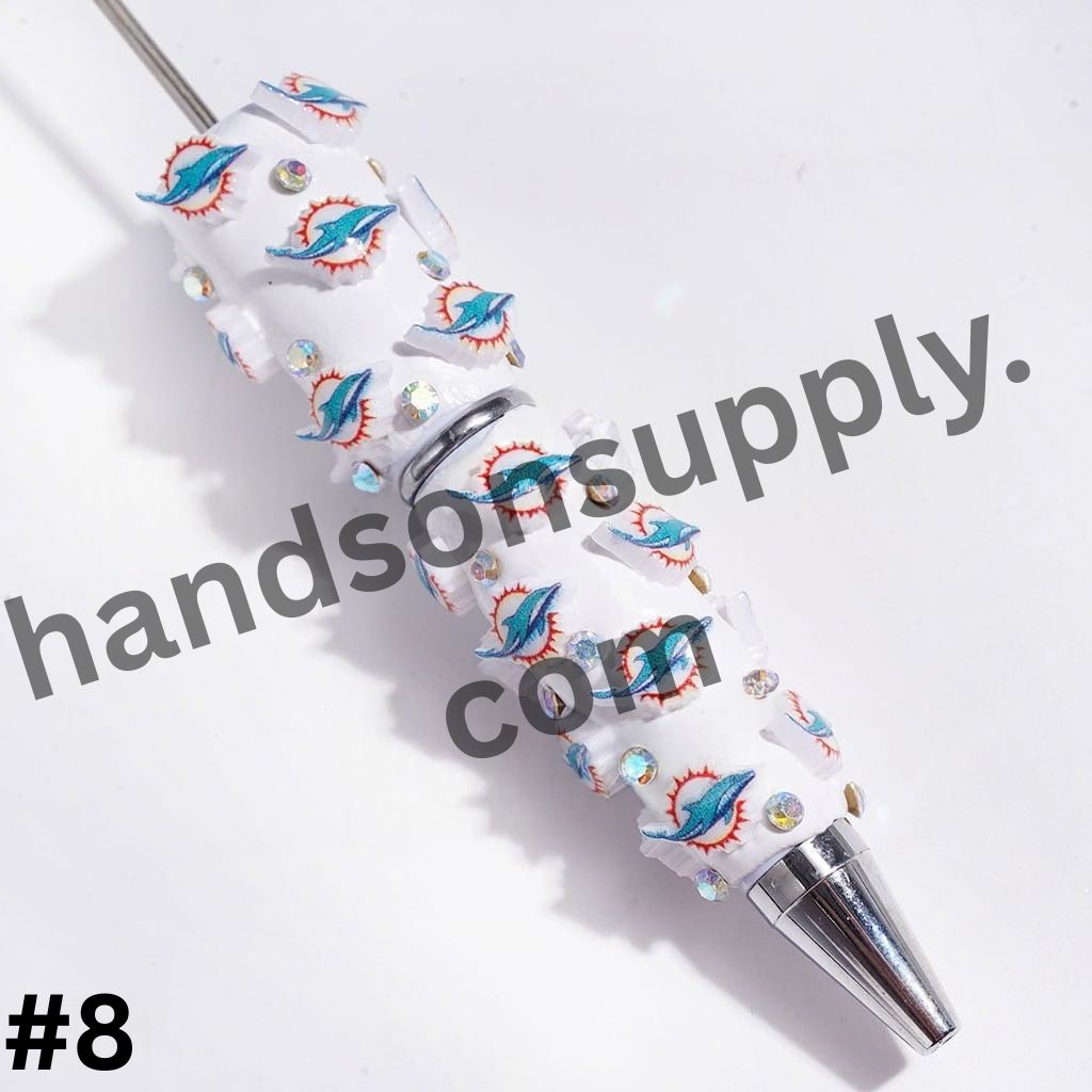 NY American Football Baseball Team Designs with Sparkling AB Rhinestones Beadable Clay Pens
