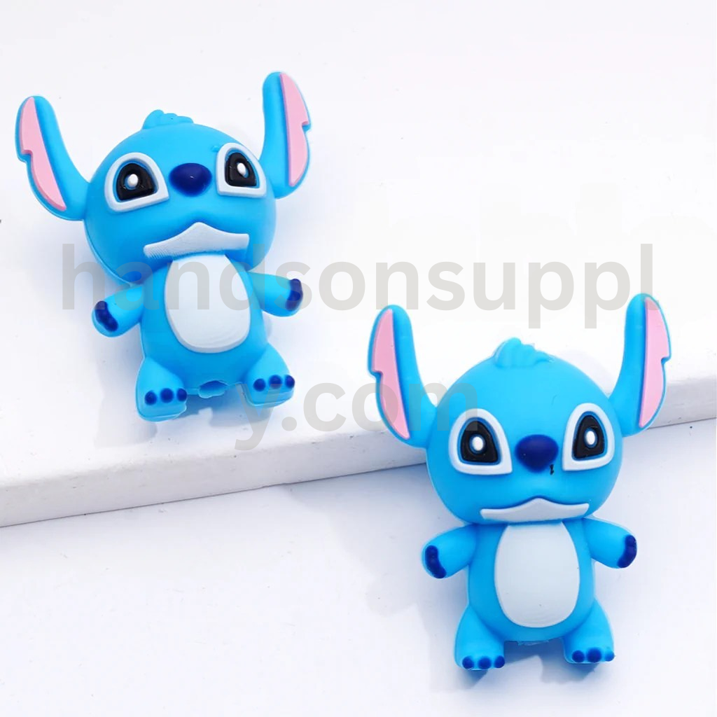 Blue Monster Inspired Blue Monster Design 3D Silicone Focal Beads