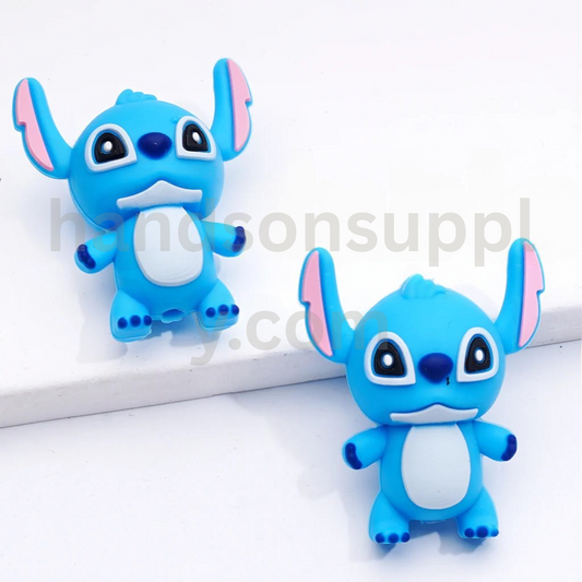 Blue Monster Inspired Blue Monster Design 3D Silicone Focal Beads