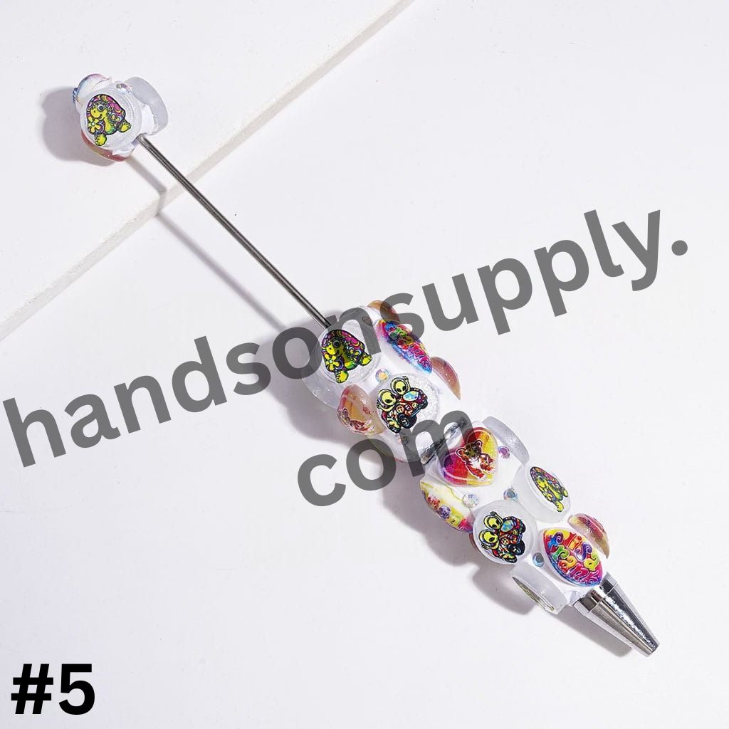 Vibrant Animal Character Series with Sparkling AB Rhinestones Beadable Clay Pen