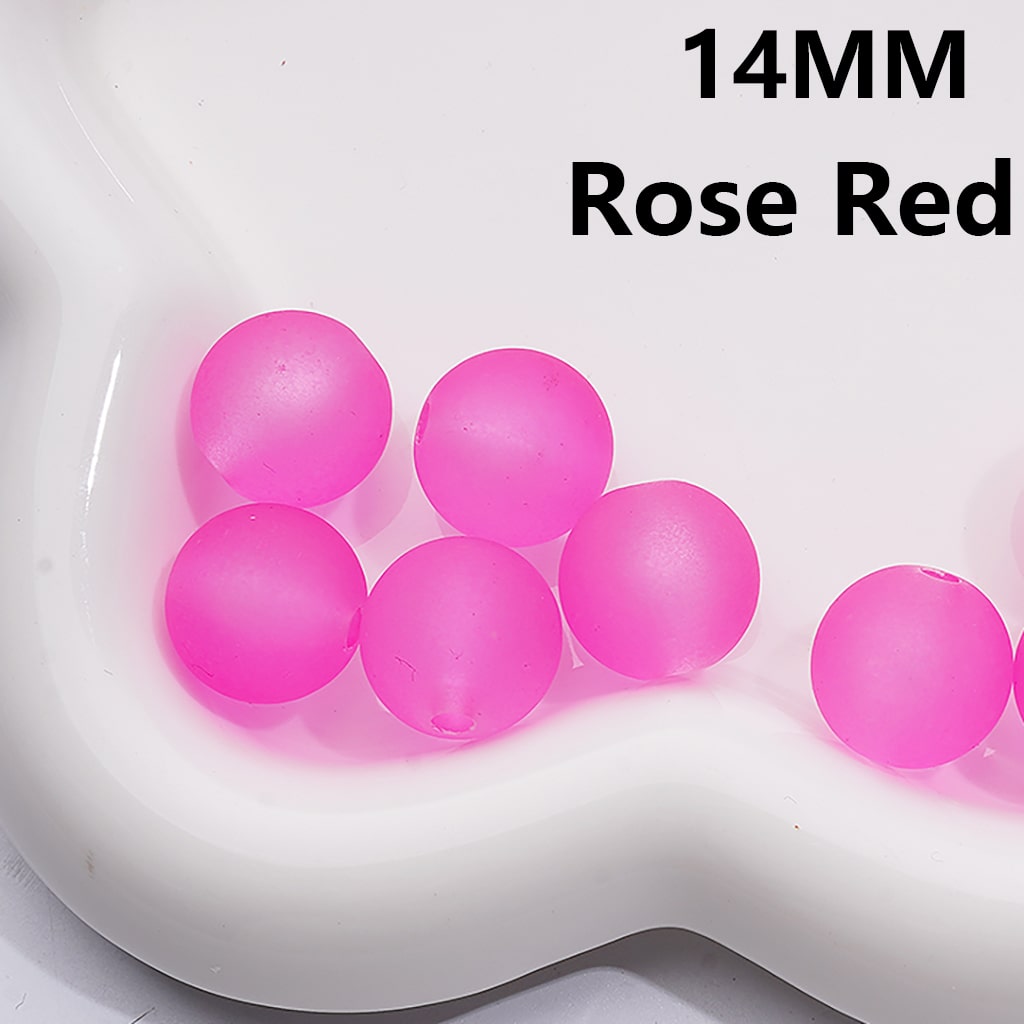 Multi-Color Acrylic Beads Round Frosted Matte Translucent, 14MM (Single Color is available for 300pcs Whole bag)