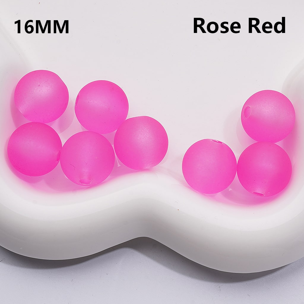 Multi-Color Frosted Matte Translucent Round Acrylic Beads, 16MM
