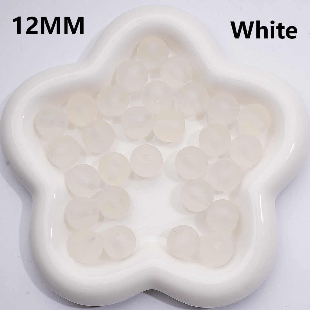 Multi-Color Round Acrylic Beads Frosted Matte Translucent 12MM (Single Color is available for 500pcs Whole bag)