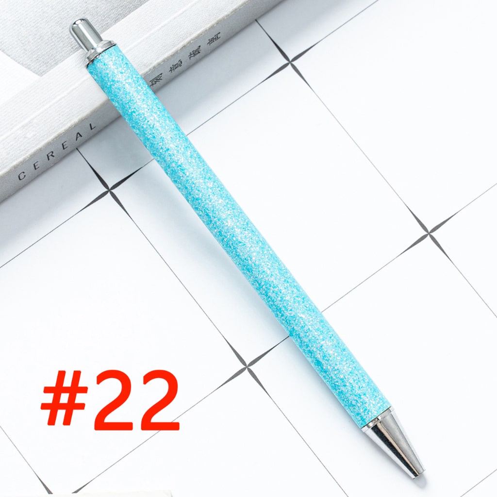 Sublimation Ballpoint Pen, Push Ballpoint Pen with Glitter Effect in Gold Color