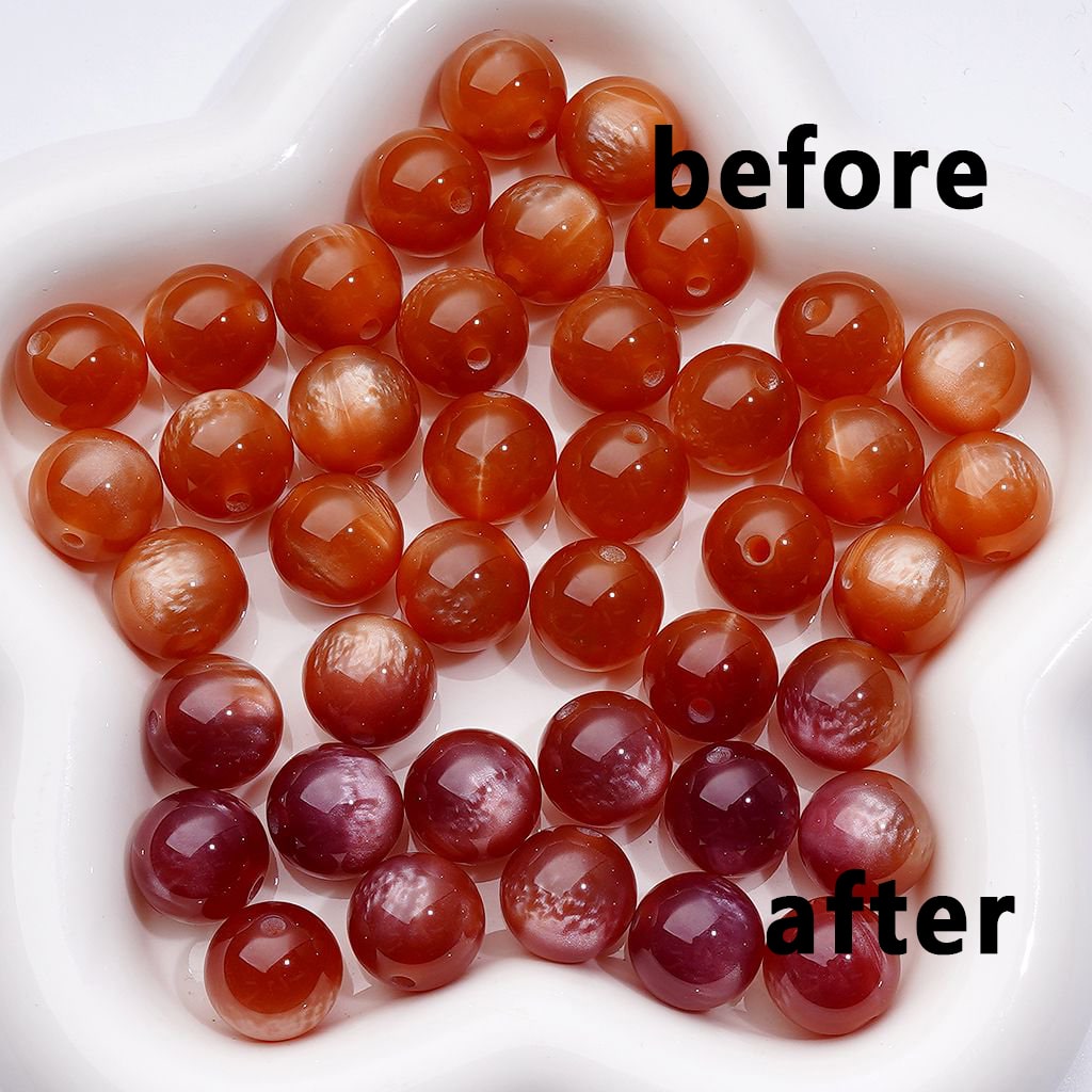 Dynamic Light-Responsive Round Acrylic Beads with Color-Changing Effect, 14MM