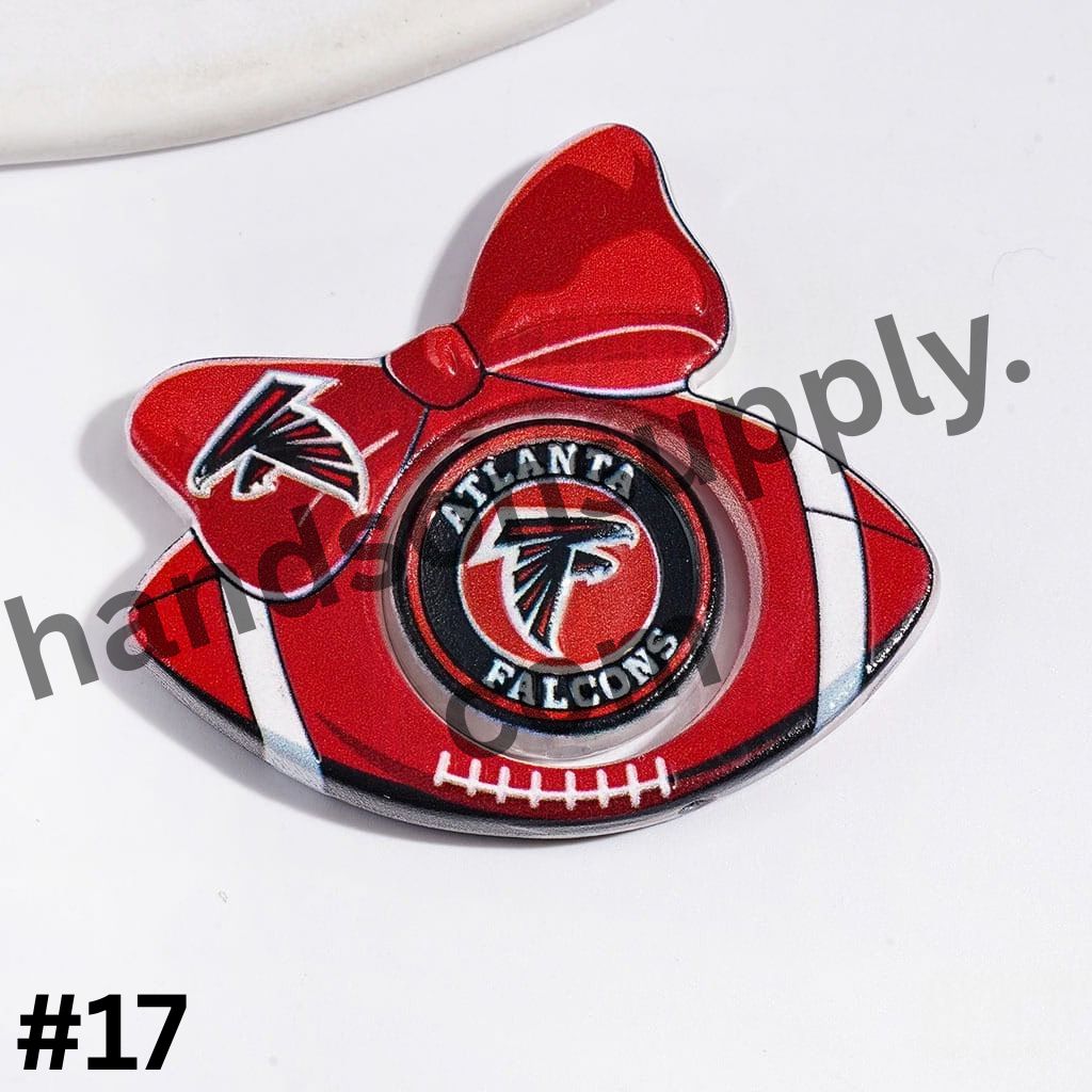 American Football Team Design Hollow Bowtie Frame with Flat Round Acrylic Beads Collection Set, Large Size