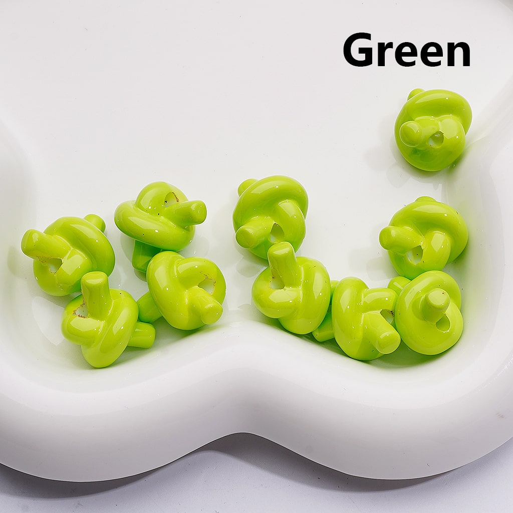 Knot Tie Cute in Solid Color Acrylic Beads Around 15*17MM (Single Color is available for 200pcs Whole bag)