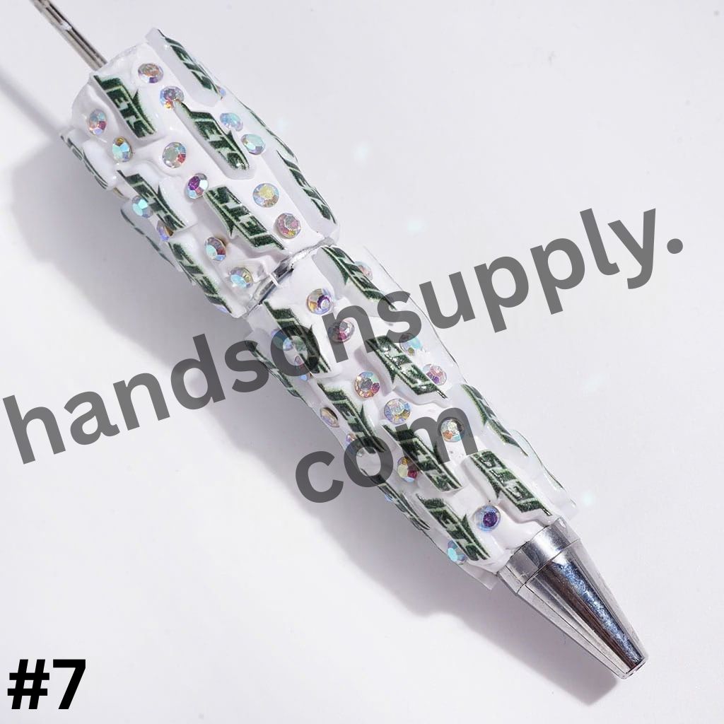 NY American Football Baseball Team Designs with Sparkling AB Rhinestones Beadable Clay Pens