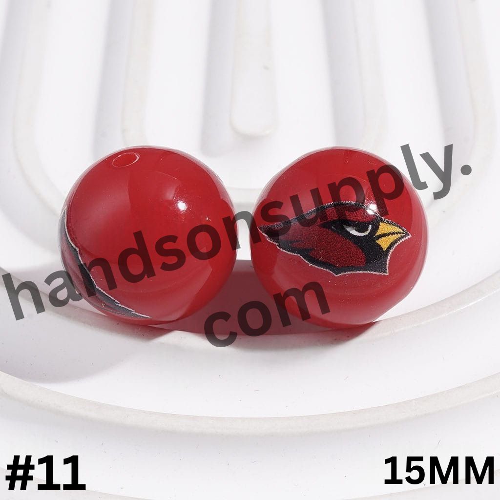 American Football Team Acrylic Beads for Bracelets, 15MM