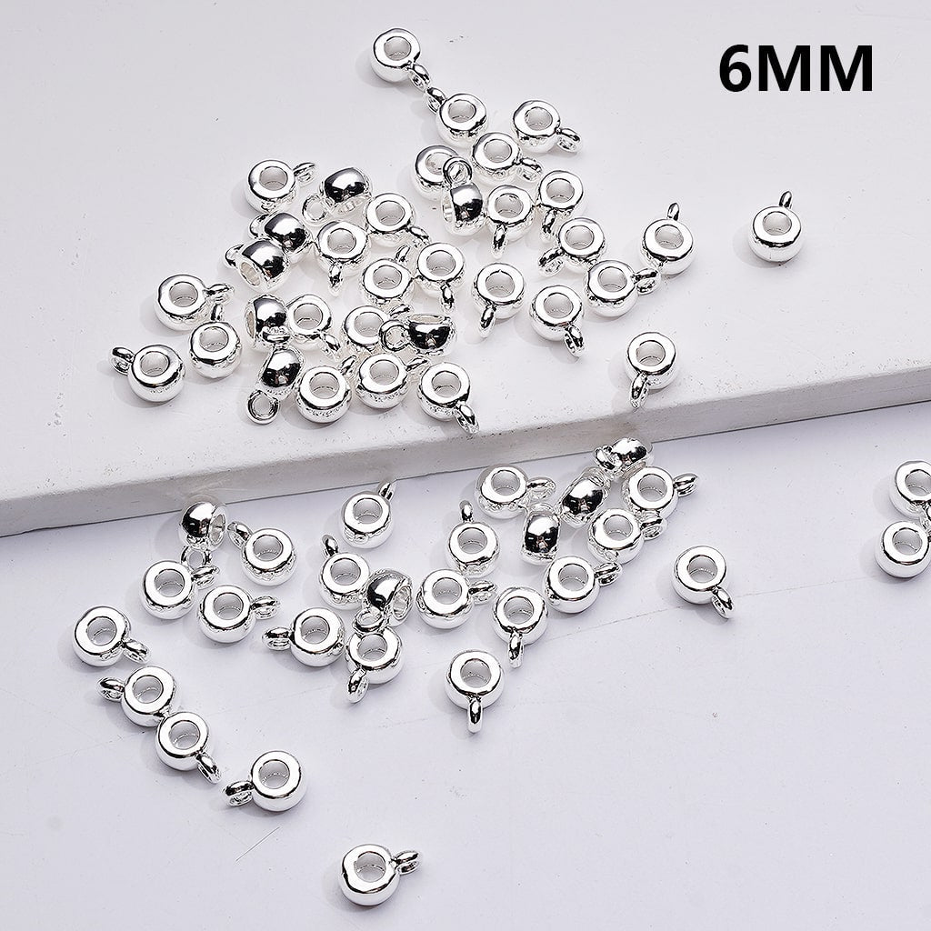 Bail Beads Hanger Gold Silver Alloy Mini Spacer Beads 6MM