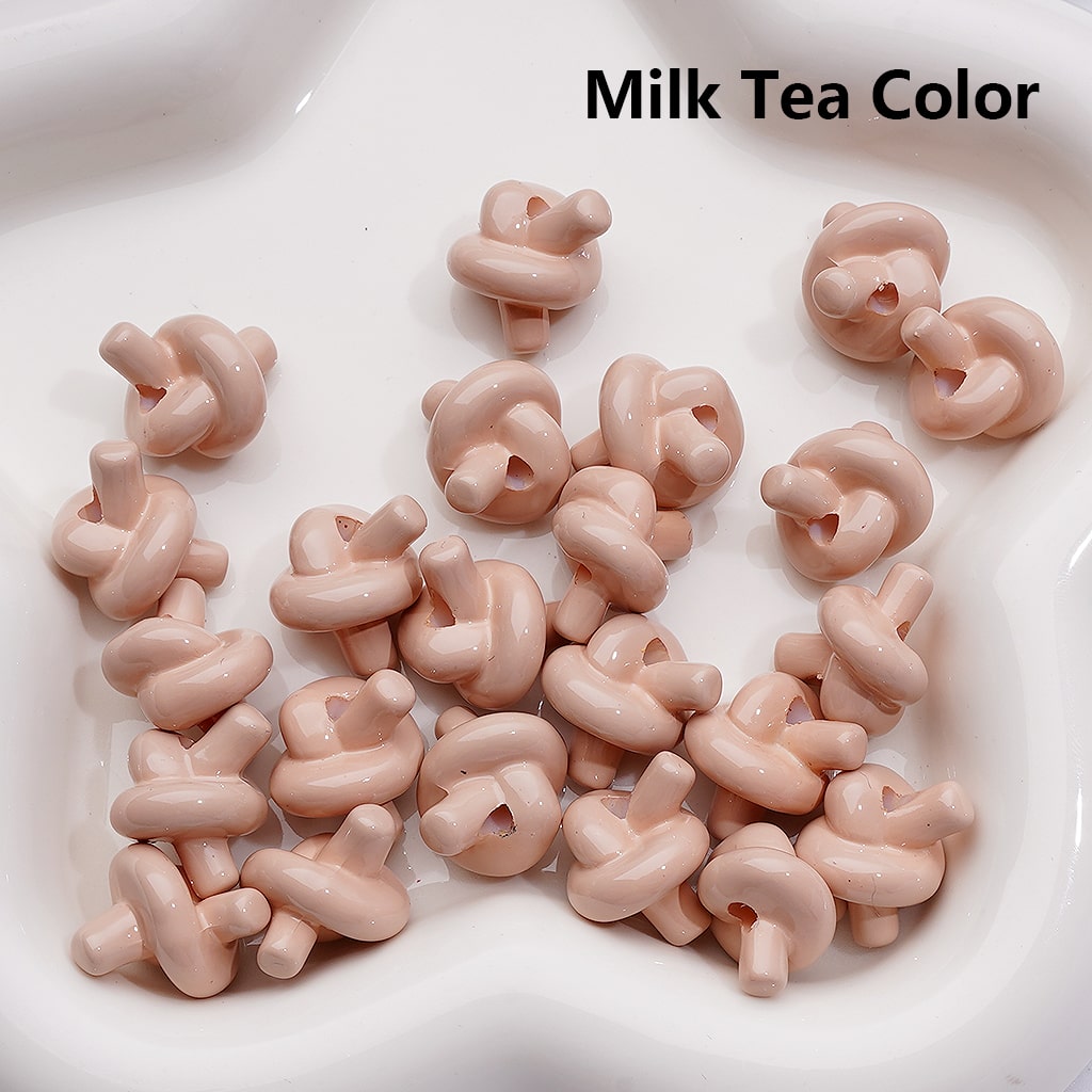 Knot Tie Cute in Solid Color Acrylic Beads Around 15*17MM (Single Color is available for 200pcs Whole bag)