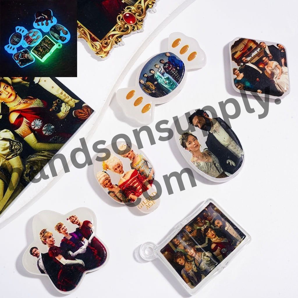 Luminous American Drama Wealth, Growth & Age-Themed Acrylic Beads & Pendants, Random Mix