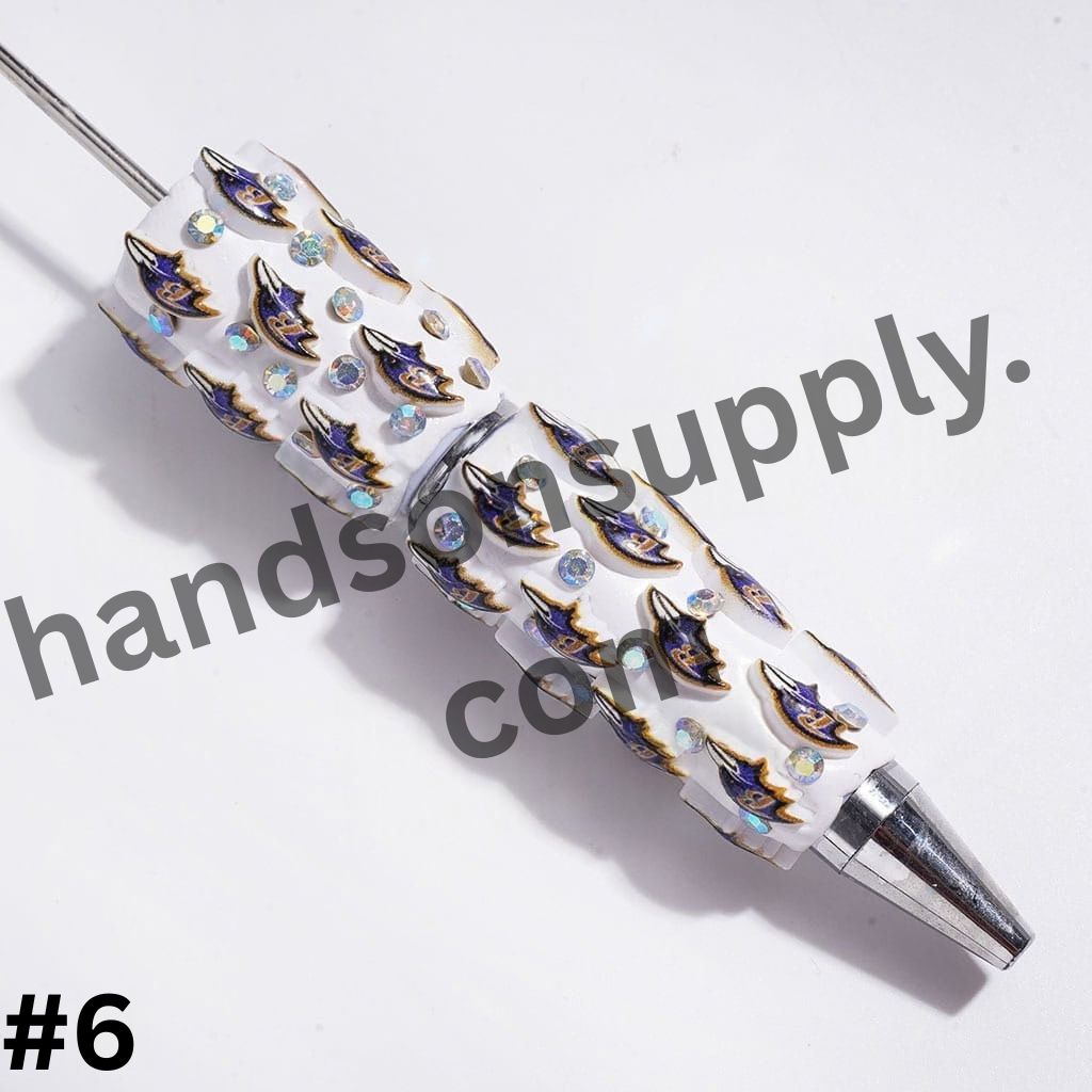 NY American Football Baseball Team Designs with Sparkling AB Rhinestones Beadable Clay Pens