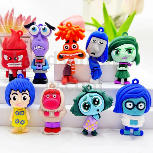 Large 3D Inside Out Character Design for Keychains Rubber Silicone Beads