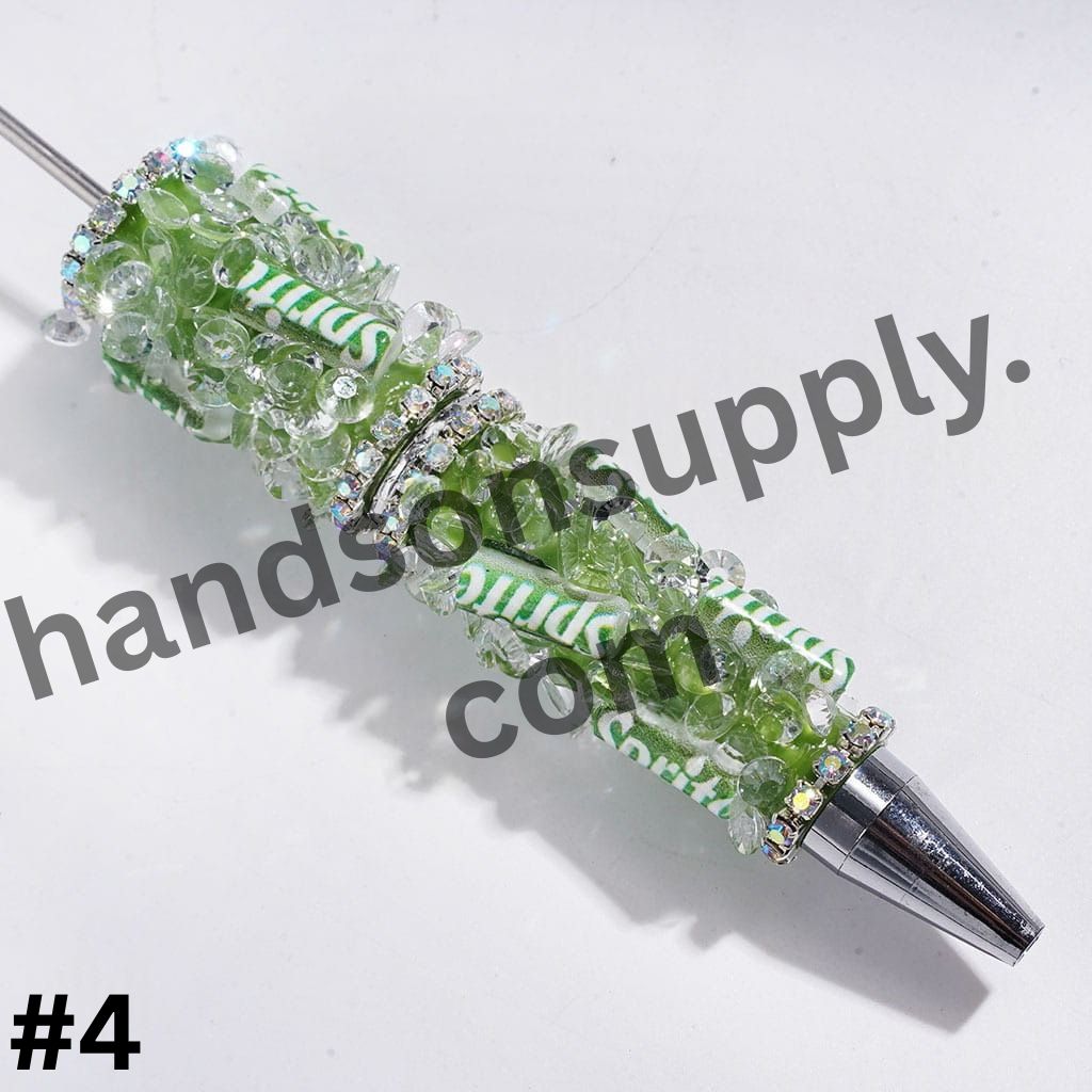 Refreshing Soda Carbonated Soft Drink Can and Cone-Shaped Rhinestone AB Chains, Handmade Beadable Pens, Multi-Color