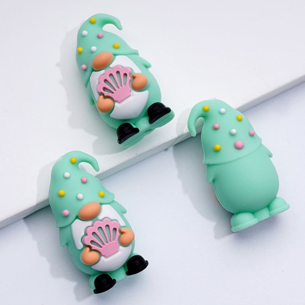 3D Holds Shell Ball Flamingo Cute Gnome Silicone Focal Beads