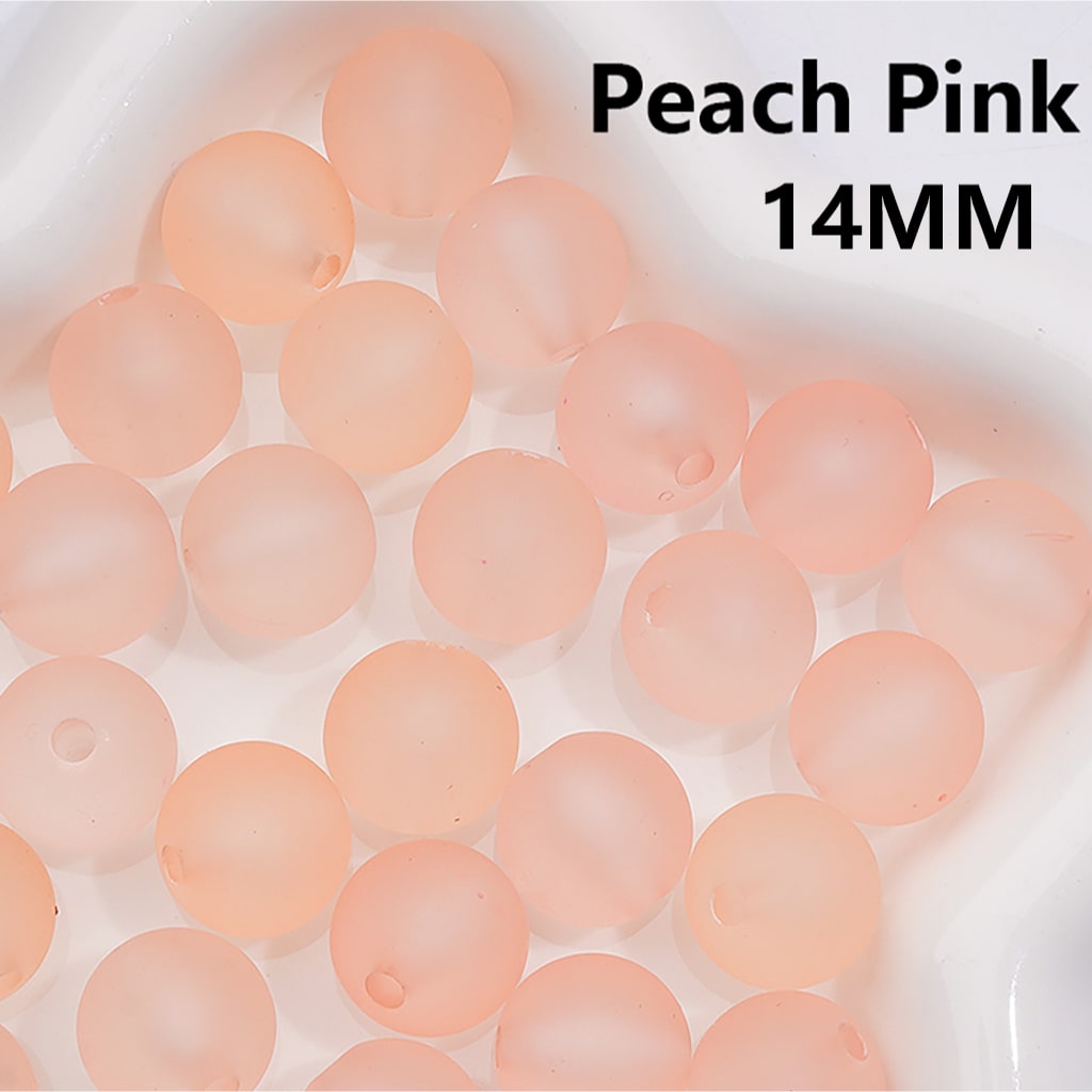 Multi-Color Acrylic Beads Round Frosted Matte Translucent, 14MM (Single Color is available for 300pcs Whole bag)