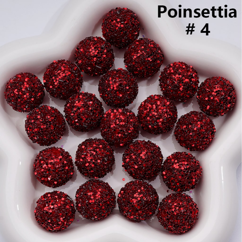 Shiny Confetti Round Acrylic Beads Solid Color Multicolor Look, 20MM