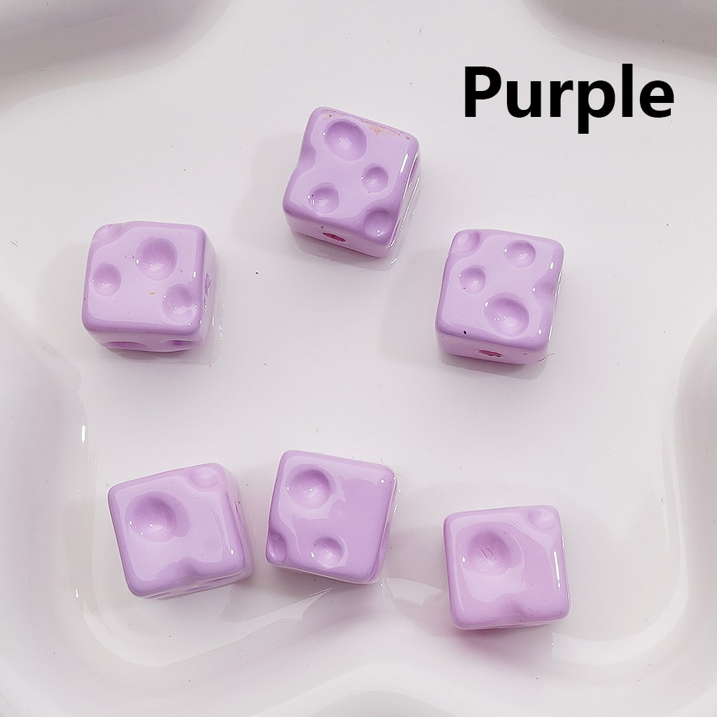 Cheese Cube Square Acrylic Beads Solid Color 14MM (Single Color is available for 200pcs Whole bag)