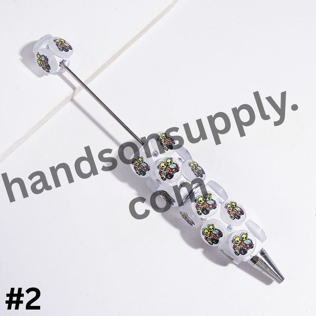 Vibrant Animal Character Series with Sparkling AB Rhinestones Beadable Clay Pen
