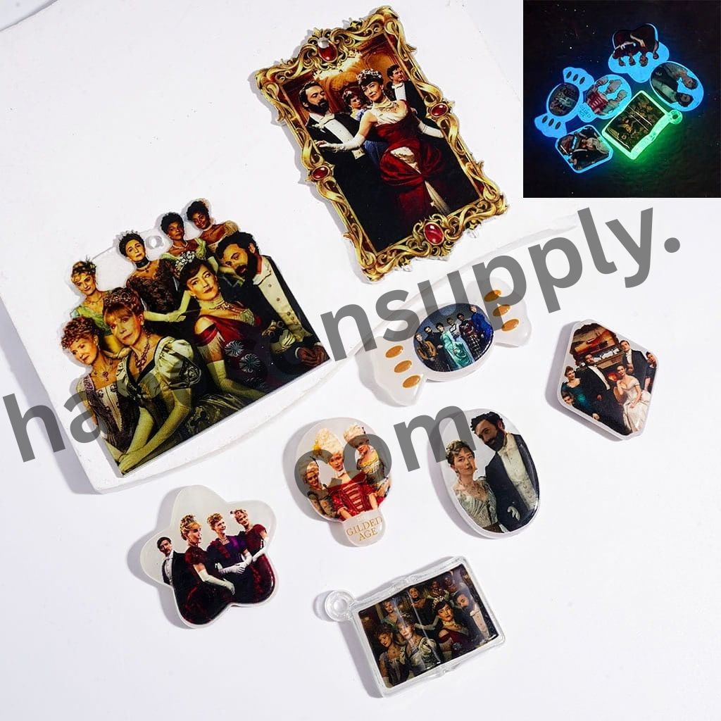 Luminous American Drama Wealth, Growth & Age-Themed Acrylic Beads & Pendants, Random Mix