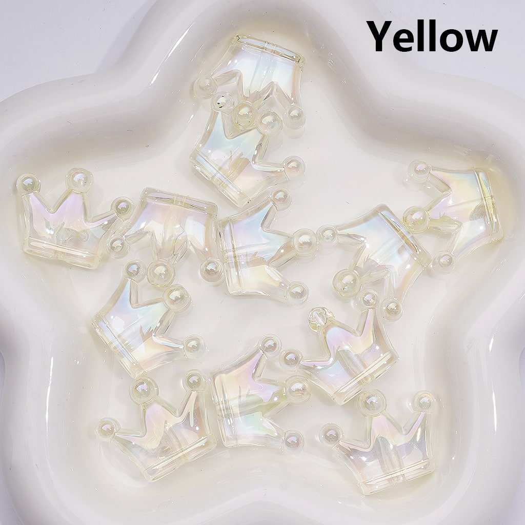 Translucent Color UV Coating Crown Acrylic Beads 22*28MM (Single Color ...