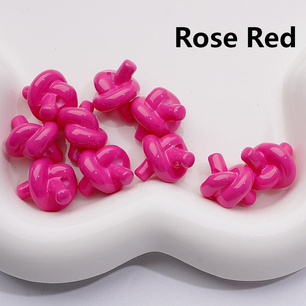 Knot Tie Cute in Solid Color Acrylic Beads Around 15*17MM (Single Color is available for 200pcs Whole bag)