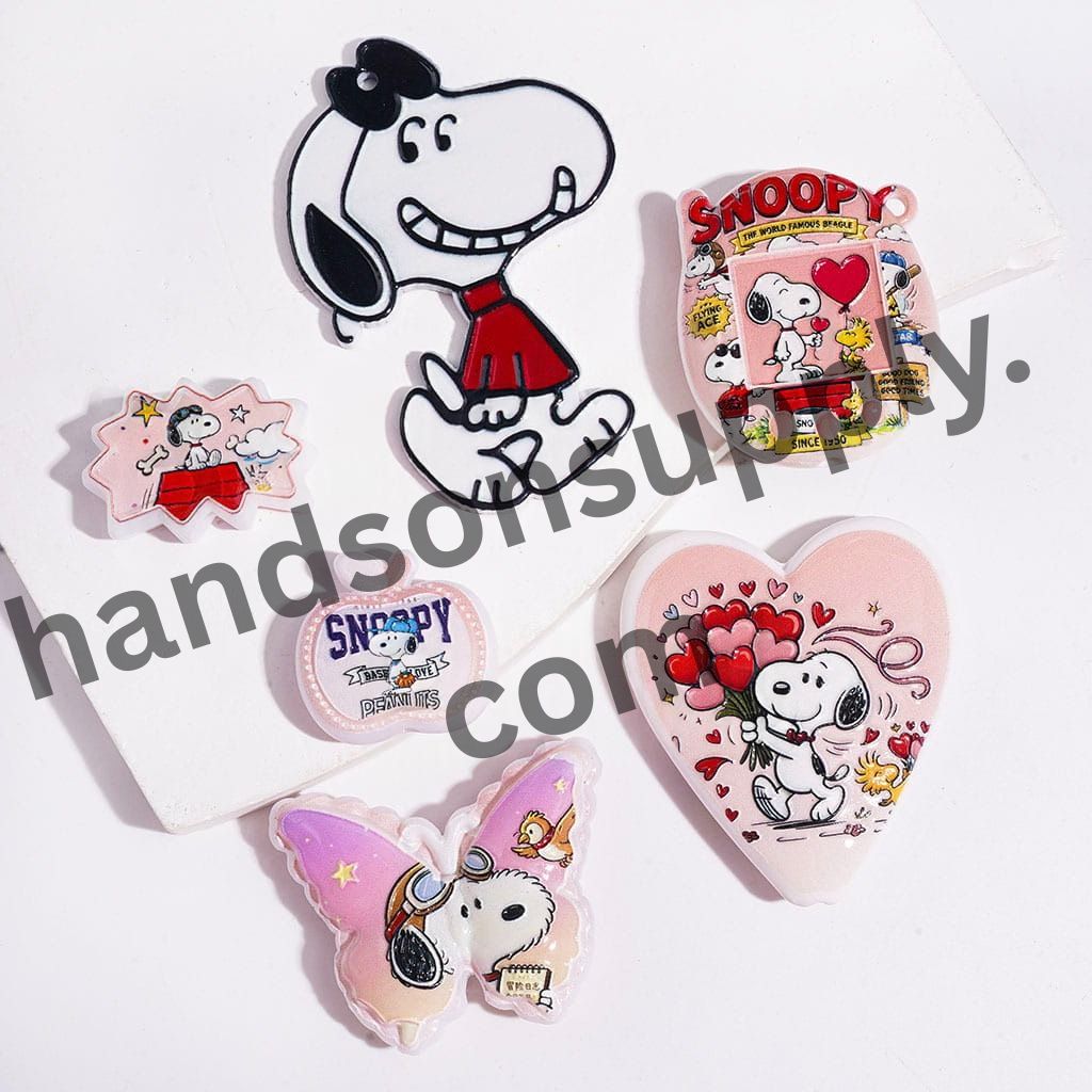 Charming Beagle Dog Character Series Acrylic Beads and Pendants, Random Mix