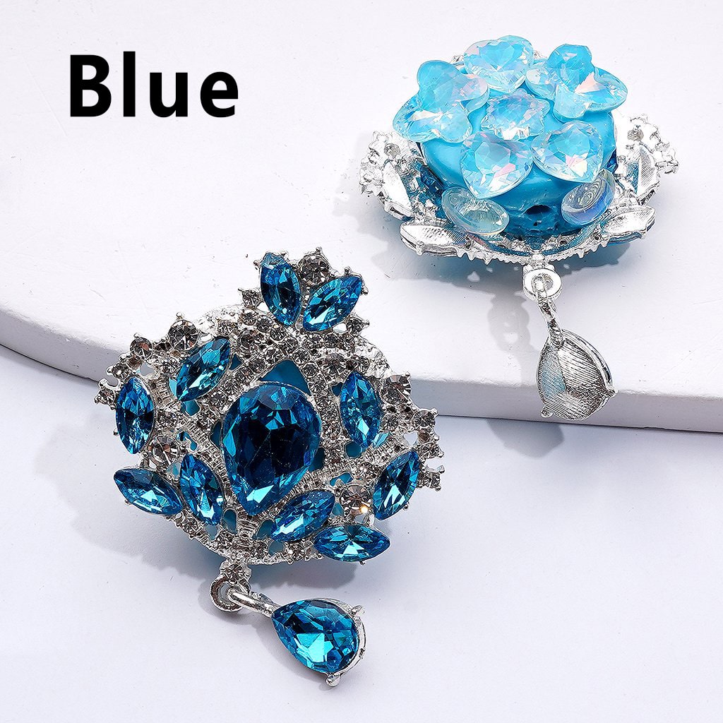 Shiny Rhinestones Delicate Fancy Silver Alloy Flower Bouquet with Cute Butterflies Hearts Snowflakes Clay Beads Pendants, Around 37*40MM