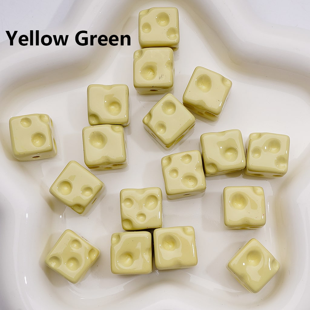 Cheese Cube Square Acrylic Beads Solid Color 14MM (Single Color is available for 200pcs Whole bag)