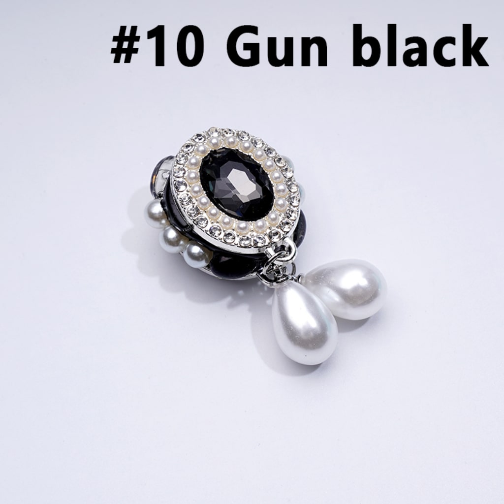 Silver Alloy Delicate Fancy Oval Shape Frame Large Red Rhinestone Inside with Mini Clear Rhinestones White Pearls Pendants Clay Beads, Around 27*48MM