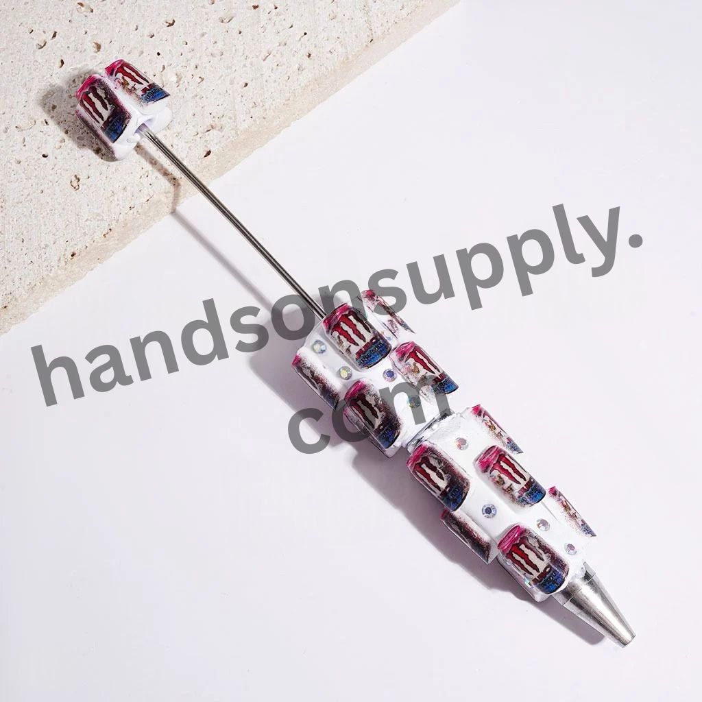 Mystical Claw Energy Drink Cans with AB Rhinestones Beadable Clay Pens, Multi-Color, Random Mix