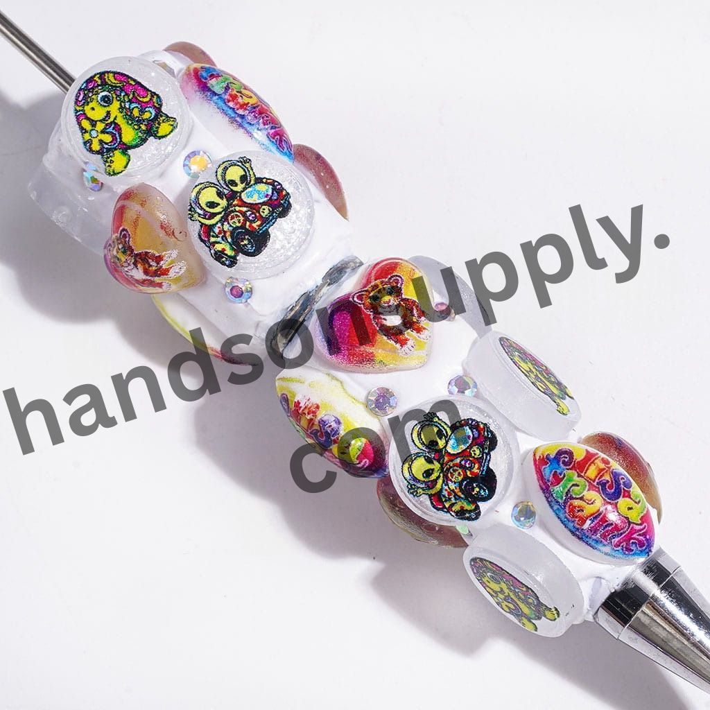Vibrant Animal Character Series with Sparkling AB Rhinestones Beadable Clay Pen
