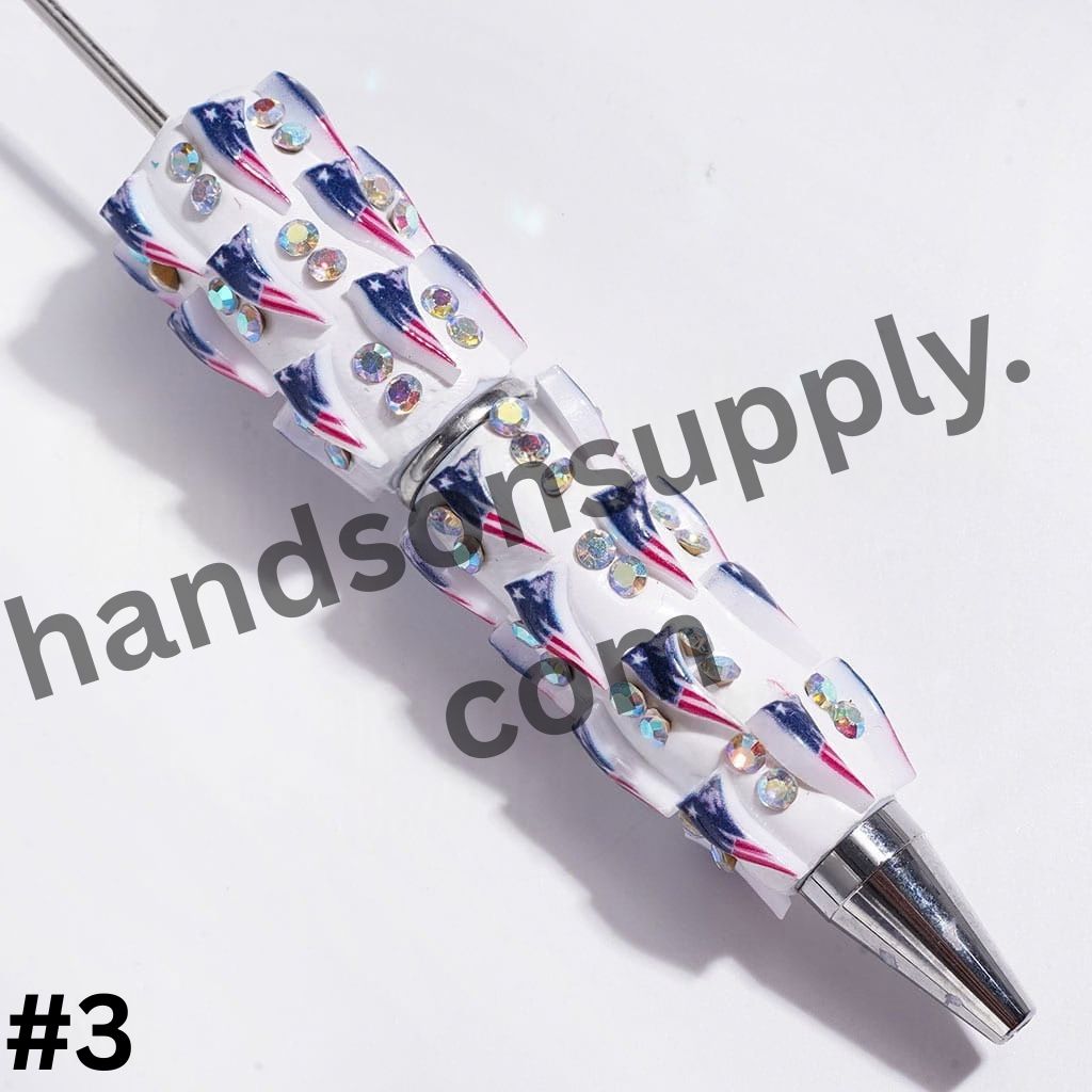 NY American Football Baseball Team Designs with Sparkling AB Rhinestones Beadable Clay Pens