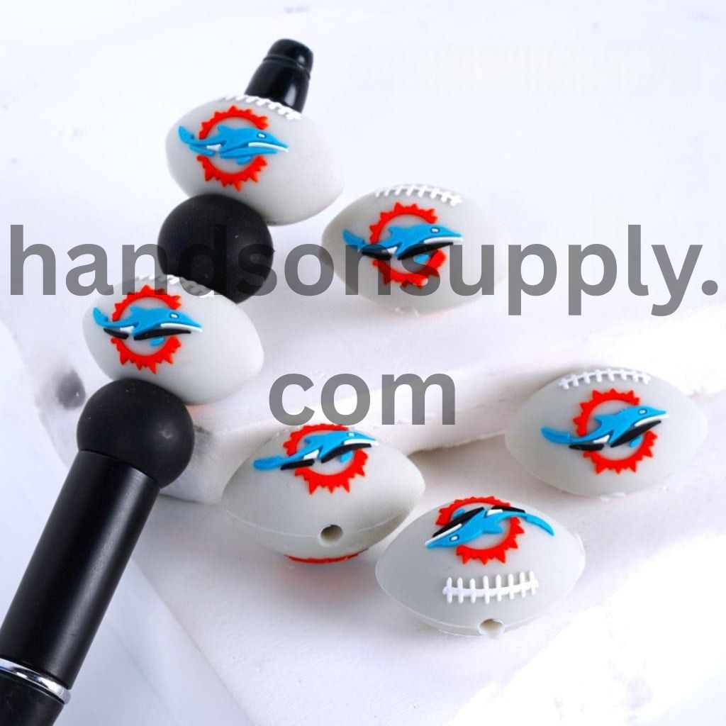 3D USA America Football Teams Silicone Focal Beads
