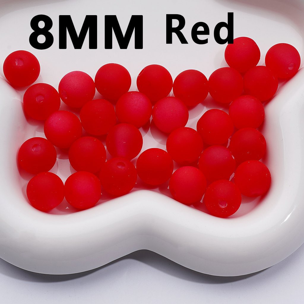 Frosted Matte with Cat Eye Style Multi-Color Round Acrylic Waist Beads for Jewelry Making 8mm Random Mix