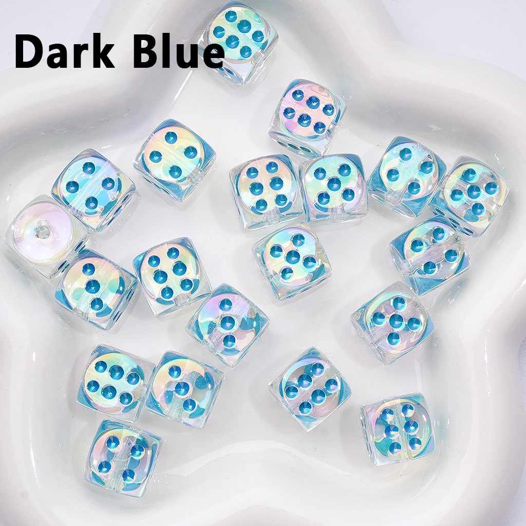 UV-Coated Translucent Dice Beads – Acrylic Cube, 14MM