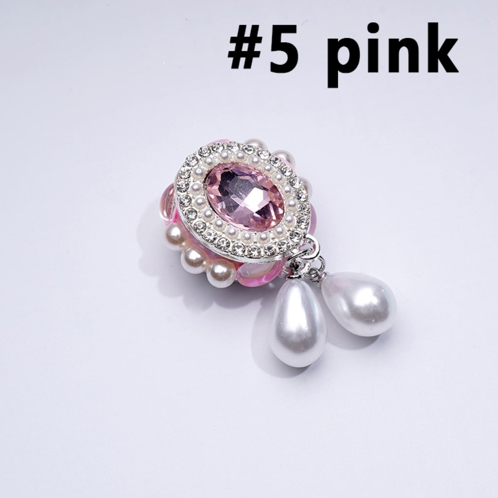 Silver Alloy Delicate Fancy Oval Shape Frame Large Red Rhinestone Inside with Mini Clear Rhinestones White Pearls Pendants Clay Beads, Around 27*48MM
