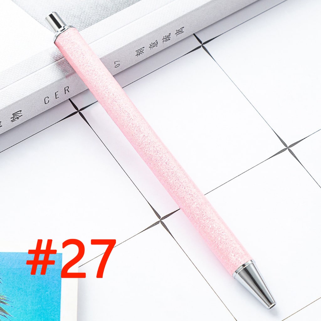 Sublimation Ballpoint Pen, Push Ballpoint Pen with Glitter Effect in Gold Color