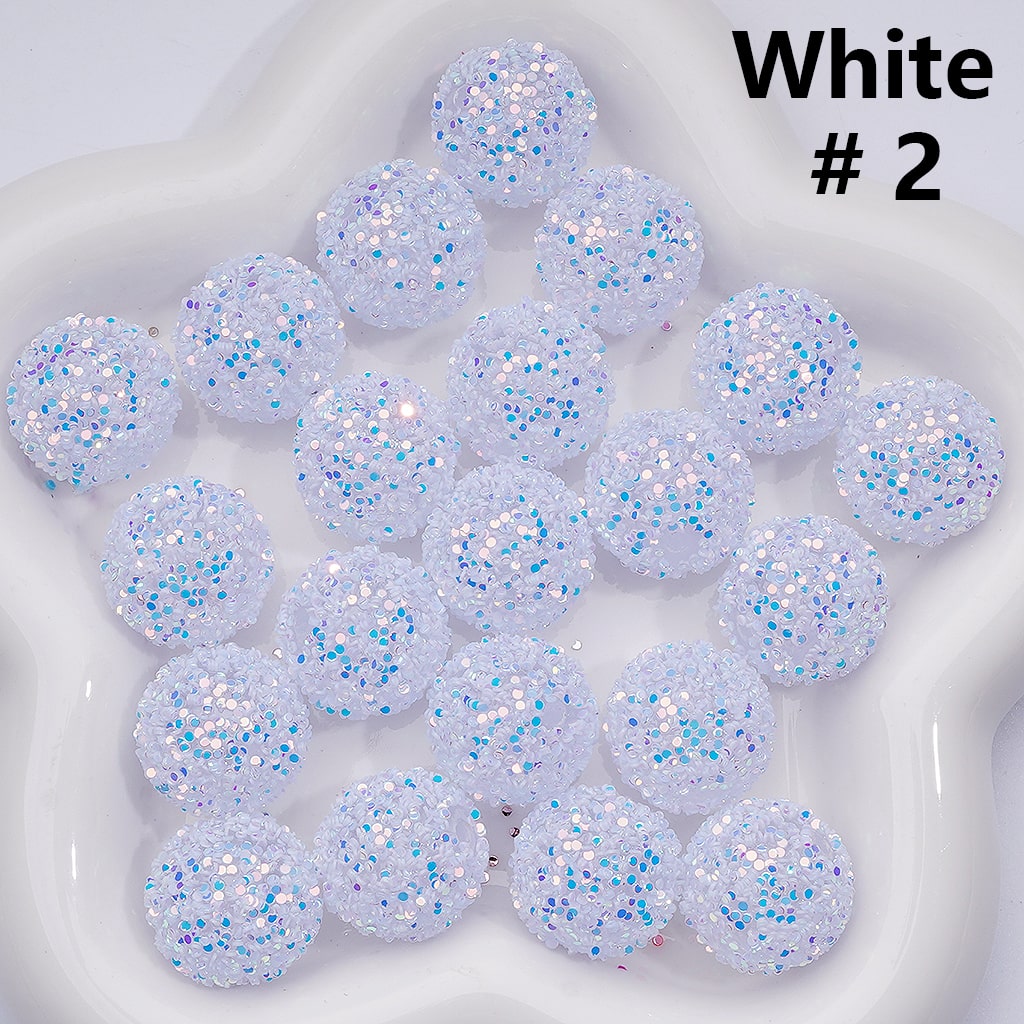 Clear Round Acrylic Beads 20MM Multicolor Shiny Confetti Accent for Crafts