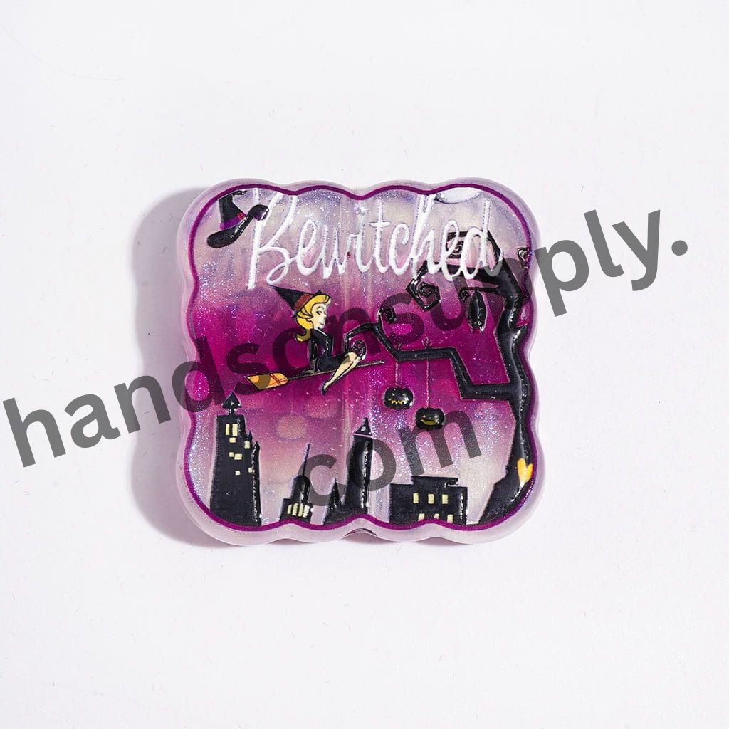 American TV Mystical Purple Witch Wife Character Series Acrylic Beads for Pens, Random Mix
