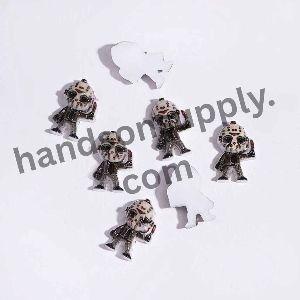 Trendy K-Pop Boy Group Portrait Design Bowtie Hollow Wreaths with Character Printed Round Acrylic Beads, Multi-Color Random Mix (Please Read Description)]