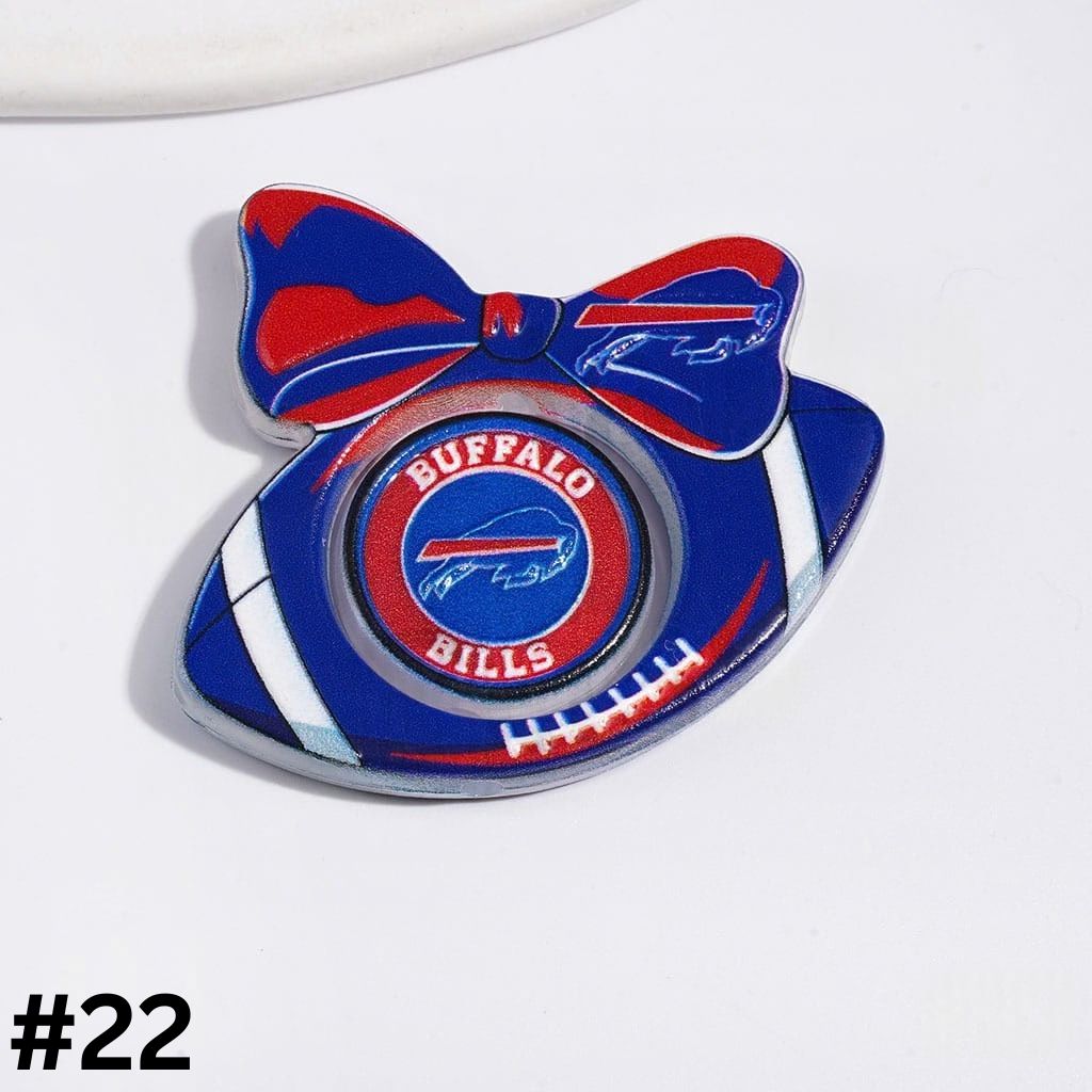 American Football Team Design Hollow Bowtie Frame with Flat Round Acrylic Beads Collection Set, Large Size