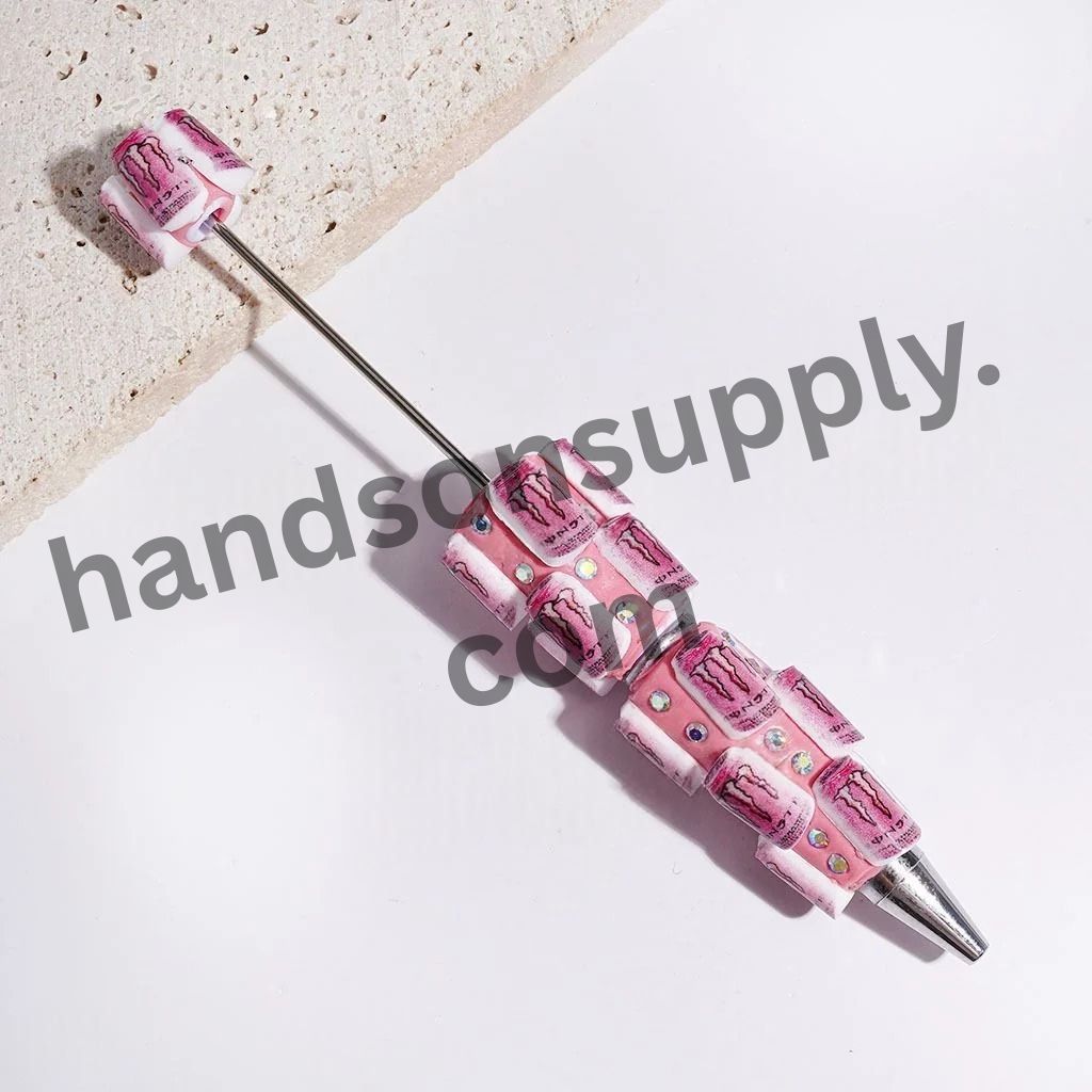 Mystical Claw Energy Drink Cans with AB Rhinestones Beadable Clay Pens, Multi-Color, Random Mix