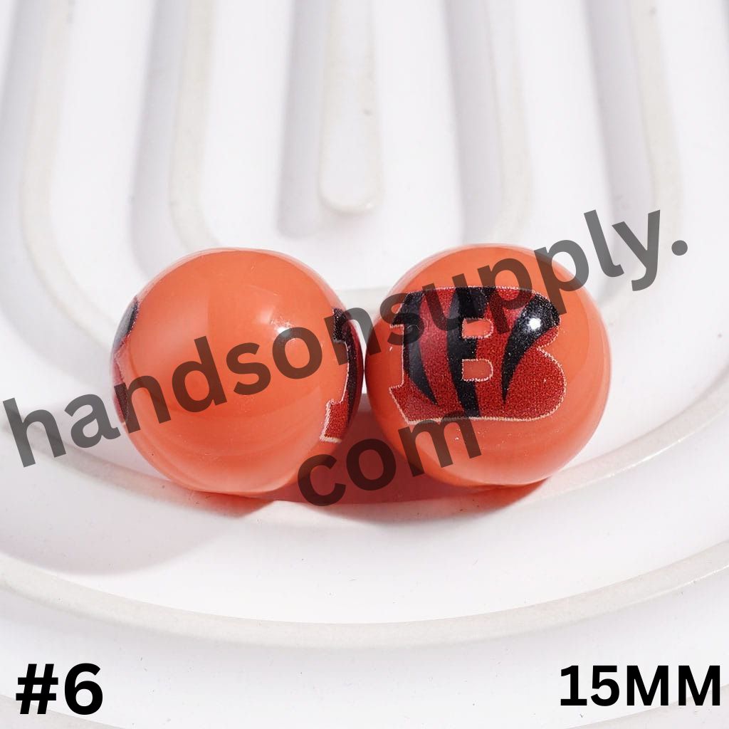American Football Team Acrylic Beads for Bracelets, 15MM