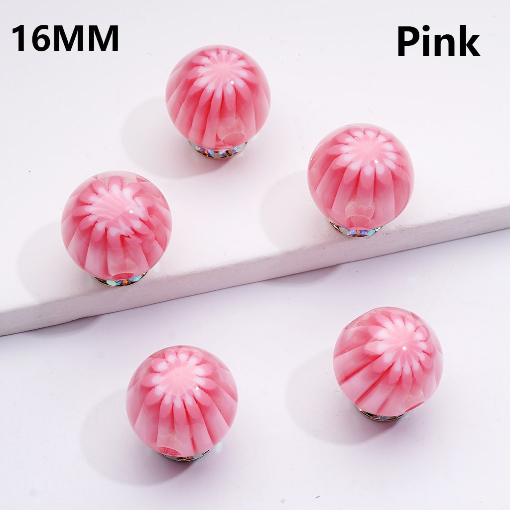 Chrysanthemum Stripe Round Beads Multi-Color Round 16MM Acrylic Beads (Single Color is only available for 200pcs(whole bag))