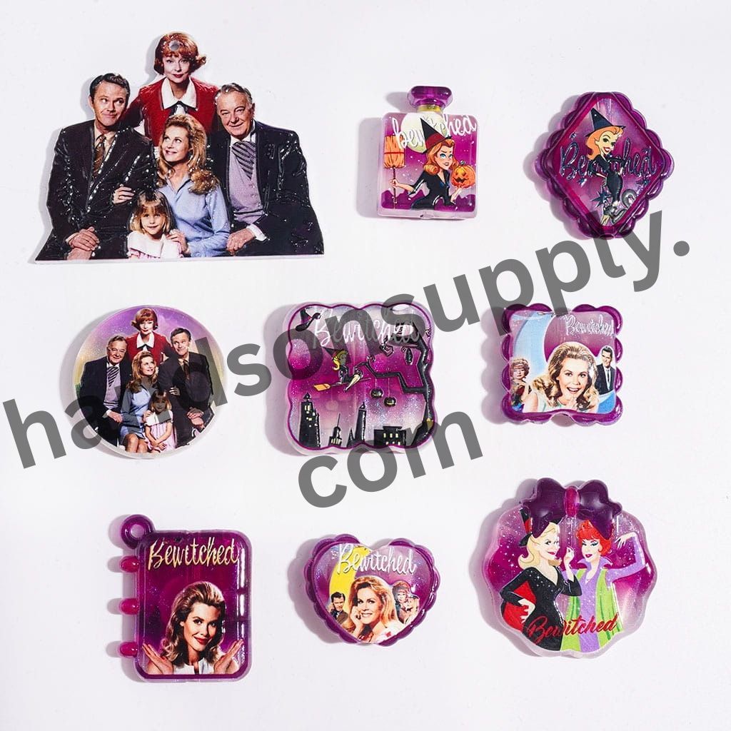 American TV Mystical Purple Witch Wife Character Series Acrylic Beads for Pens, Random Mix