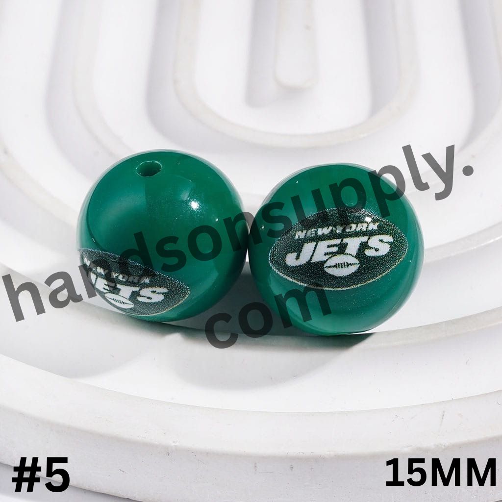 American Football Team Acrylic Beads for Bracelets, 15MM